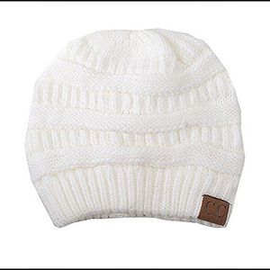 C.C White Knit Beanie